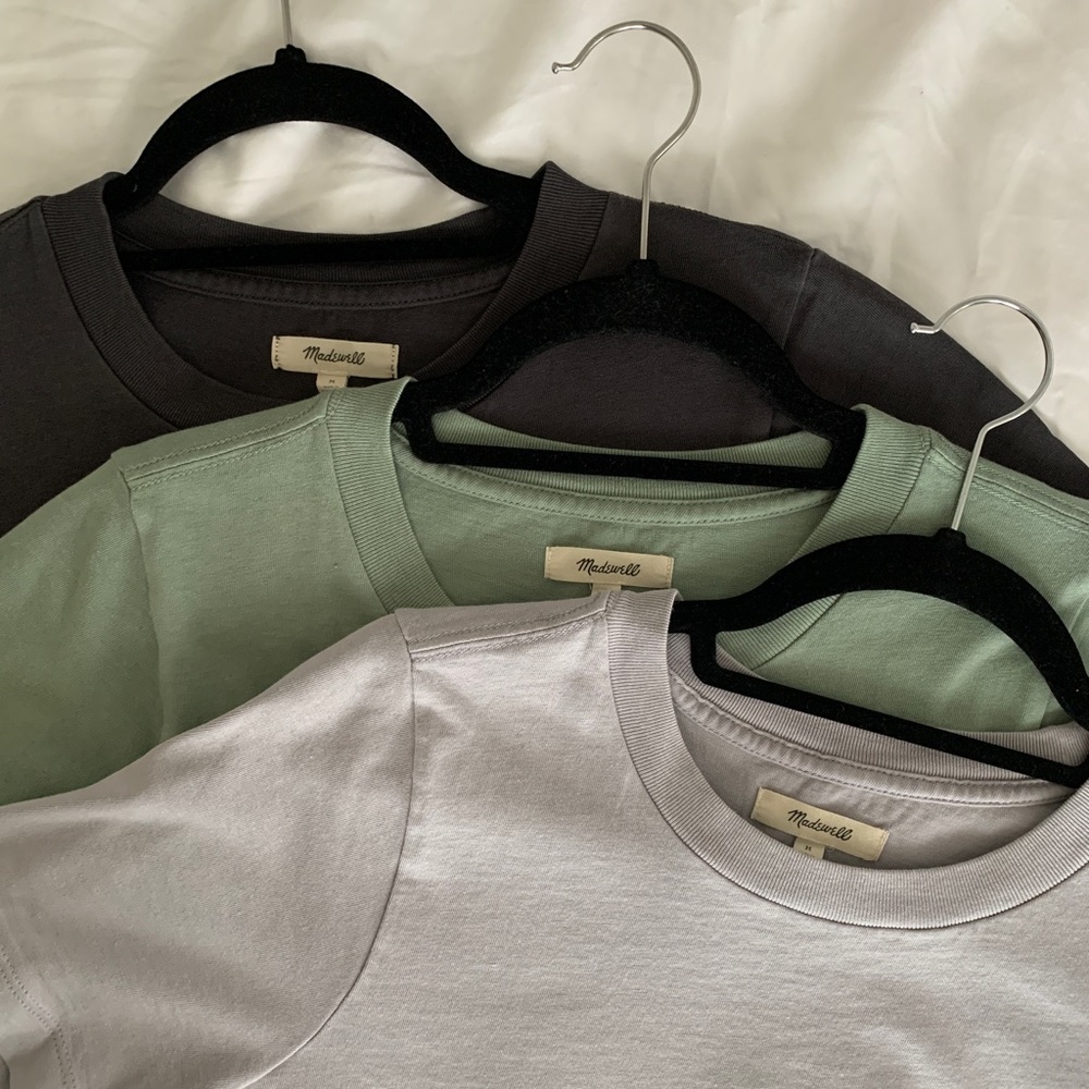 BUNDLE Madewell T-shirts Charcoal Lavender Green Size M
